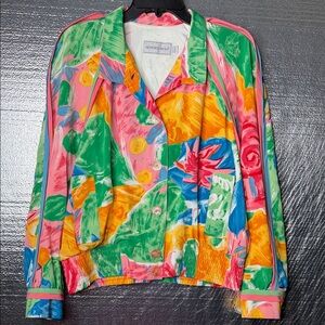 Vintage Colorful Women's Jacket Abstract Print